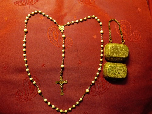 Chapelet ancien perles o - perles, i-