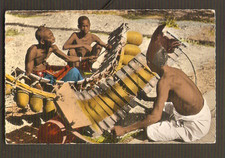 CONGO BELGE carte postale photo :Joueurs de Balafans-Région Leopoldville/Hoa-Qui