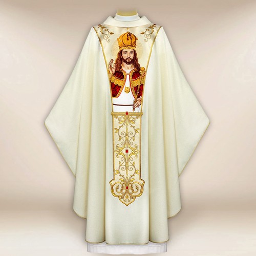 Chasuble avec ceinture brodée
