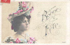 CP BON FESTE WOMEN ELEGANT HAT PINK FLOWERS - 63806