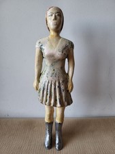 Rare Soviet Era Metal Statue – "Collective Farm Girl" Socialist Realism Art USSR
