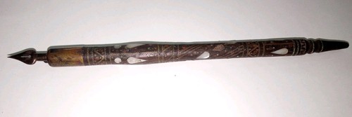Ancien porte plume bois - plume,