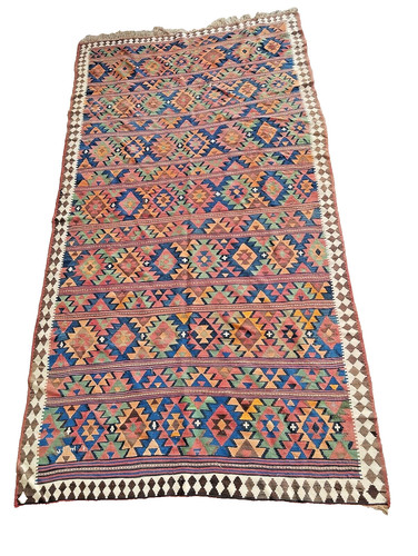 Ancien tapis kilim signé - kilim,