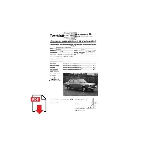 1974 opel kadett testblatt - opel,