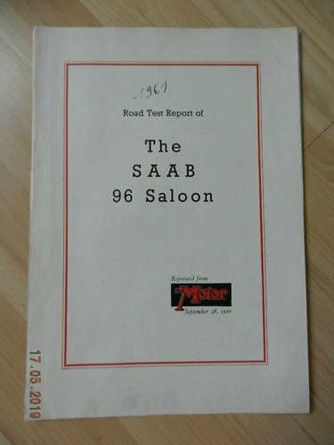 Catalogue road test saab - catalogue, 96