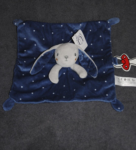 Doudou plat lapin bleu - 🍀doudou,