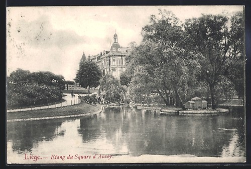 Cpa liège etang square - liège,, du