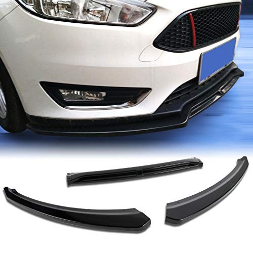 3pc black front bumper - bumper, lip