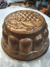 ANTIQUE KOUGLOF HANDMADE COPPER CAKE MOULD Grape Buster - Beautiful Patina