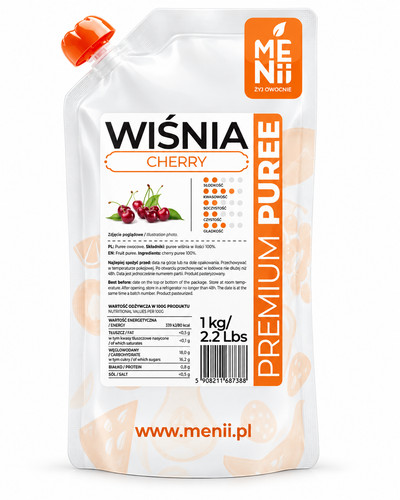 Purée cerise 1kg fruit - purée,