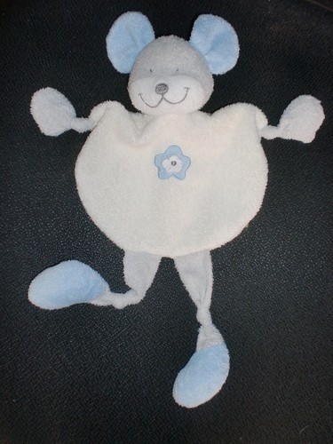 Doudou plat souris écru blanc - plat,