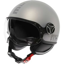 MOMO DESIGN FGTR EVO HIP DOUBLE VISOR MATT CERULIAN GREY JET MOTORCYCLE HELMET SIZE M