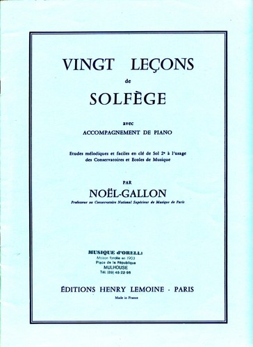 Vingt leçons solfège - vingt, de
