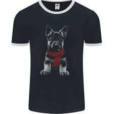 T-Shirt Ringer Pour Homme Avec Un Chiot Berger Allemand En Écharpe FotL