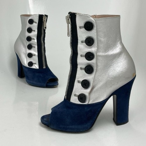 Miu silver blue - silver, button