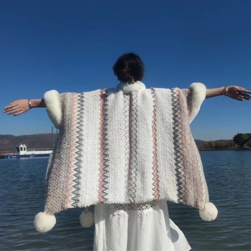 Femme ethnique cape bord - femme,