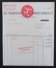 1952 PARIS Invoice ROBERT LAURENT Zippers Illustrated Billhead 106