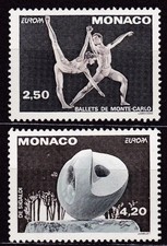 MONACO #1861-1862 MNH MONTE CARLO BALLET & SIGALDI SCULPURE