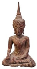 BOUDDHA EN BOIS SCULPTÉ ET