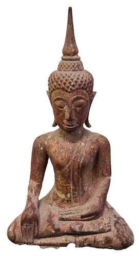 Bouddha bois sculpté et - en,