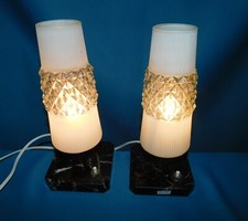 OLD PAIR OF 50/60's bedside lamps. MARBLE BASE . MARKING CONDITION