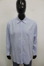 Ralph Lauren Shirt Mens Size 34/35 Long Sleeve Chemise Shirt Cotton Blue