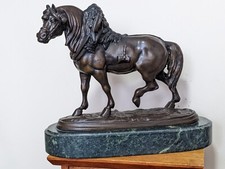 CHEVAL de TRAIT en Bronze. Sculpture d'après Théodore Gechter (1796-1844) Statue