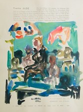 Yvette ALDE - Aquarelle originale signée - La Kermesse aux Etoiles - 1955