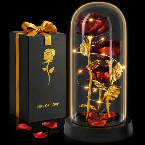 Rose glass dome with - in, led