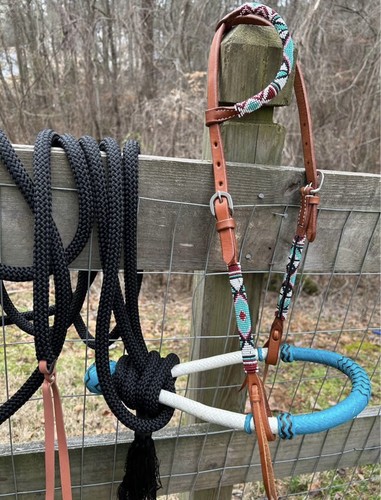 Bitless hackamore rawhide - hackamore,