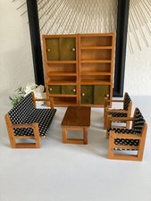 125⚜️ Antique Vintage Wooden Living Room Doll Furniture