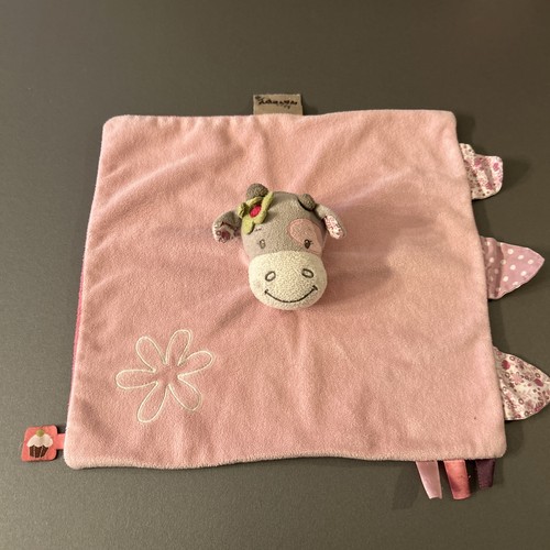 Doudou plat carré vache - doudou,