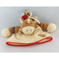 Doudou marionnette poney cheval Pinto kaya indien marron NOUKIE'S - 5119