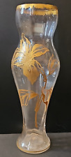 XIXe ou début 1900 Vase 30cm Cristal Émaillé Doré Baccarat ? Numéroté Fleurs