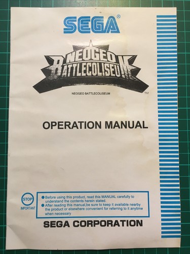 Manual sega neo - sega, battle