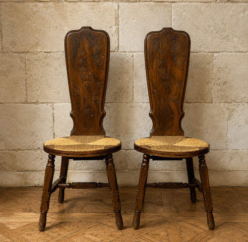 Paire chaises époque art - chaises,