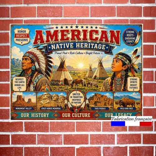 Plaque vintage les indiens - plaque,
