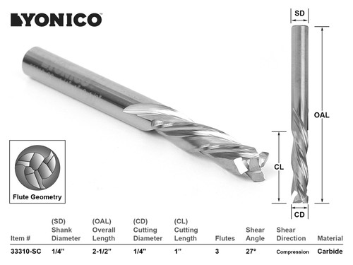 Dia 3 flute compression - dia.,