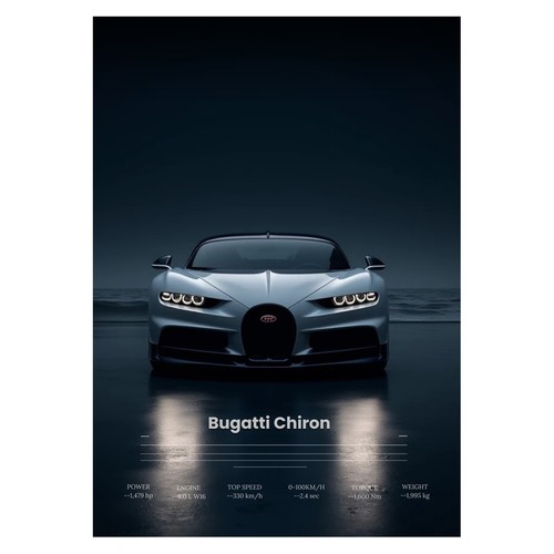 Affiche auto bugatti - affiche,