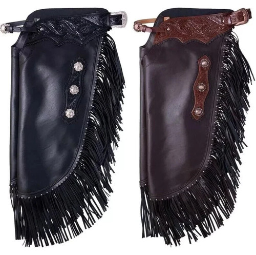 Fentes chaps western cuir - en,