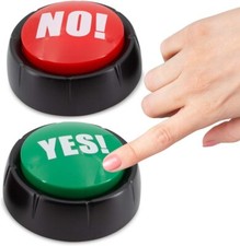 Talking Yes & No Buzzer Family Game. 10 Variation of Yes / NO. 2 Buttons