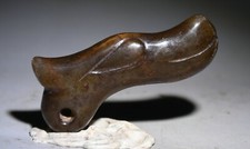 2.4 "Vieux chinois Hongshan Culture Jade sculpture Dragon tête bête Pendentif