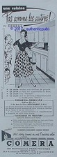 1955 FRENCH AD AD PUB WOODEN KITCHEN FURNITURE SERVICE COMERA