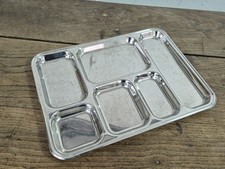 Ancien Plateau Métal Avec Compartiment