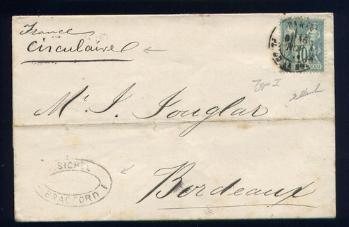 Rare lettre bradford - de,
