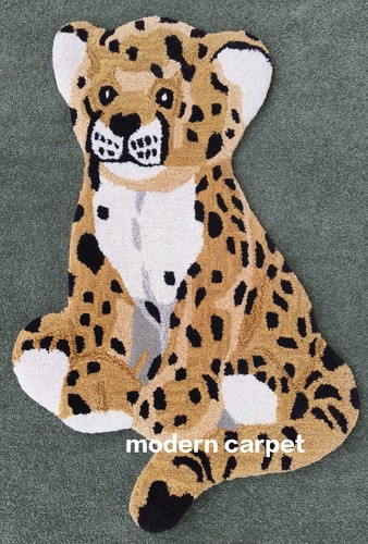Tapis léopard fait main - , %