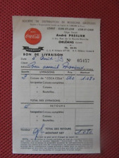 ++"1236" OLD INVOICE ANDRE PRESLIER IN ORLEANS COCA COLA DISTRIBUTOR 1953