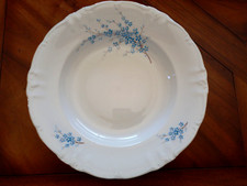 Plat Service Creux Rond Vintage Porcelaine WINTERLING Bavaria MYOSOTIS bleu doré