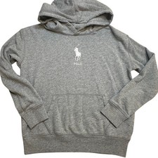 Polo Ralph Lauren Big Pony Gray Pull Over Hoodie sz L (12-14) 