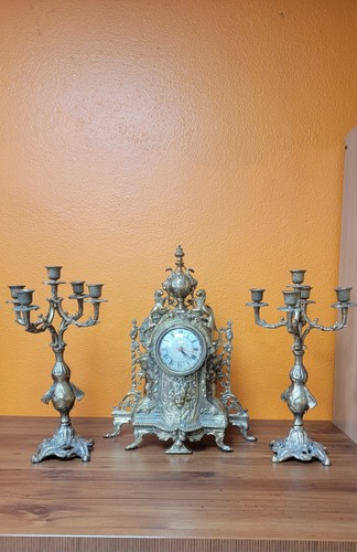 Garniture cheminée horloge - garniture,